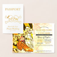 Pirate Wedding Gold Foil Passport