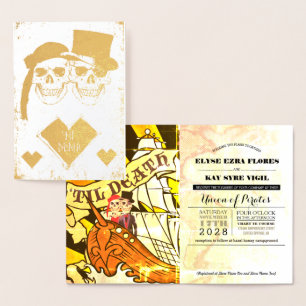 Pirate Wedding Gold Foil Passport Foil Card