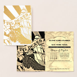 Pirate Wedding Gold Foil Passport Foil Card