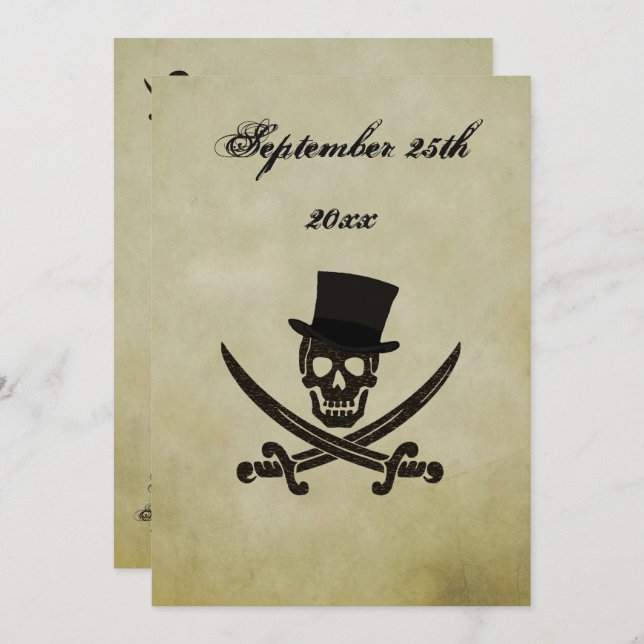 Pirate Wedding Invtation Invitation (Front/Back)
