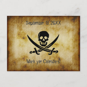 Pirate Wedding Save the Date Postcard