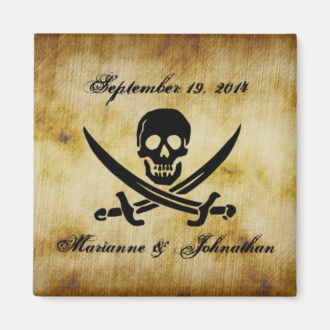 Pirate Wedding Save the Date Souvenir Magnet (Front)