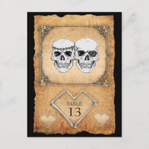 pirate wedding table numbers postcard