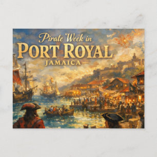 Pirate week in port royal postcard