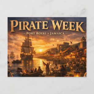 Pirate week in port royal postcard