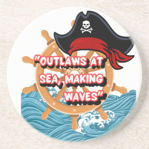 Pirate weel quote coaster