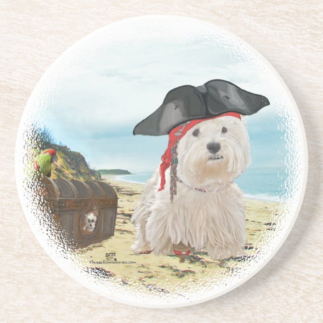 Pirate Westie Coaster (Front)