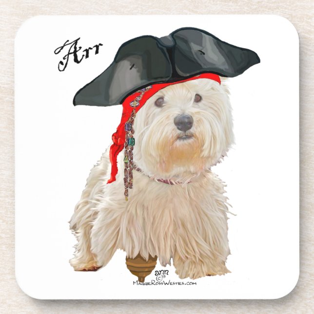 Pirate Westie Coaster (Front)