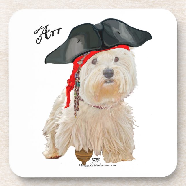 Pirate Westie Coaster (Front)