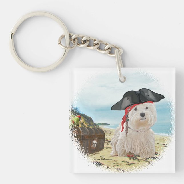 Pirate Westie Key Ring (Front)