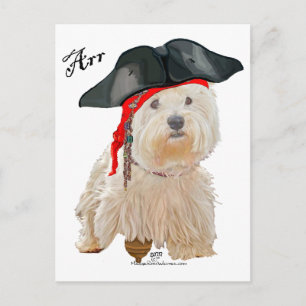 Pirate Westie Postcard
