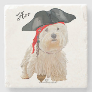Pirate Westie Stone Coaster