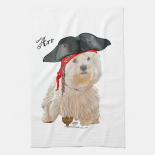 Pirate Westie Tea Towel