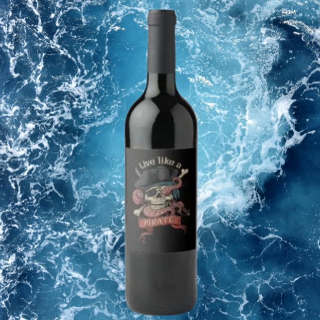Pirate wine label (Birthday Party Gifts for Men and Women)