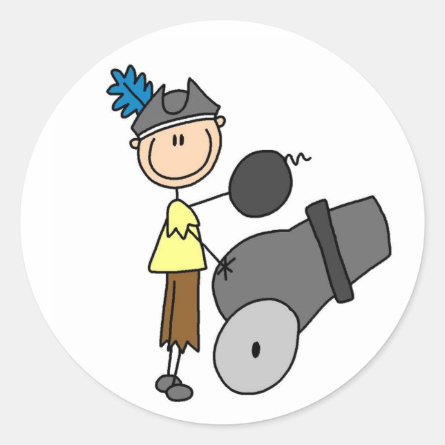 Pirate With Cannon Sticker (Front)