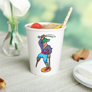 Pirate with Peg Leg and Sword Paper Cups