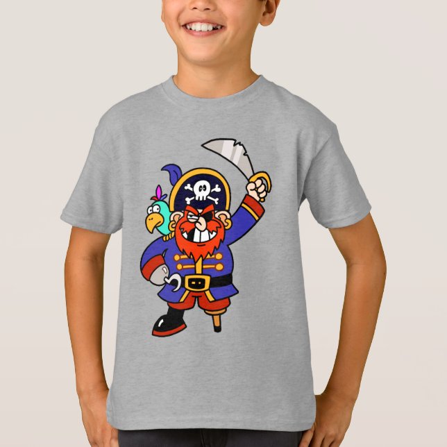 Pirate With Peg Leg And Sword T-Shirt (Front)