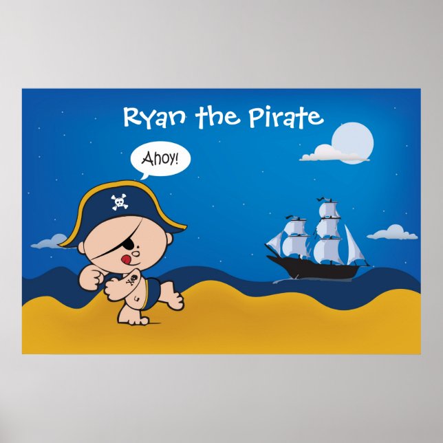 Pirate with ship decor for a kid's room - Poster (Front)
