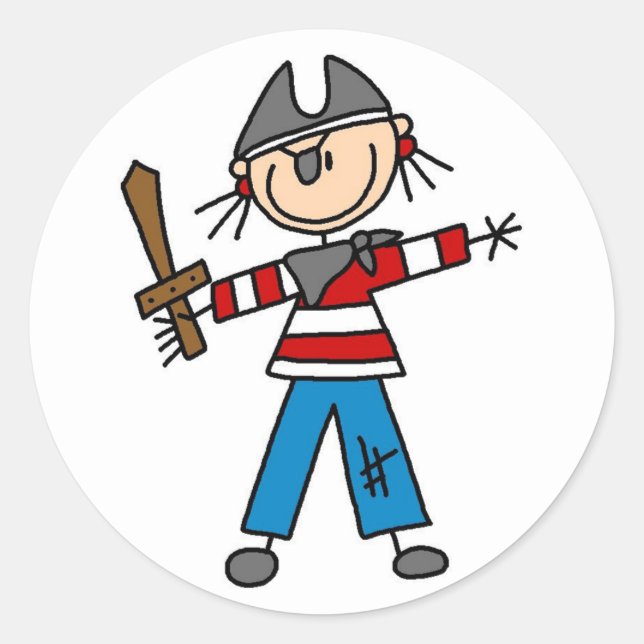 Pirate With Sword Sticker (Front)