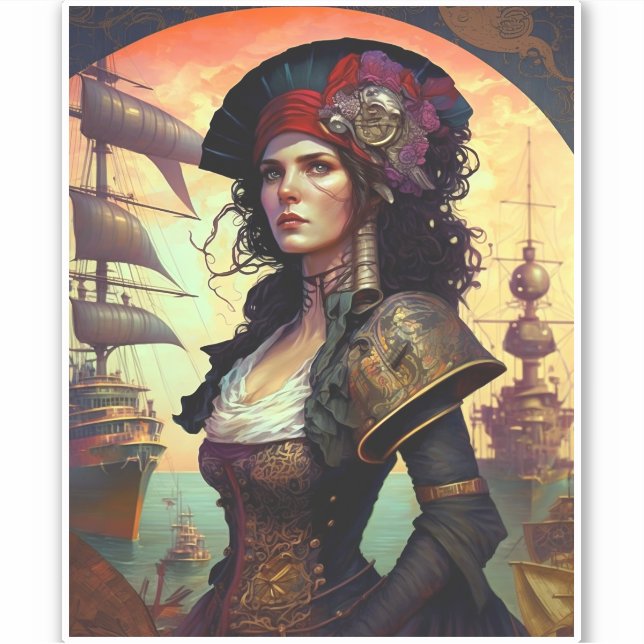 Pirate Woman Fantasy Art (Front)