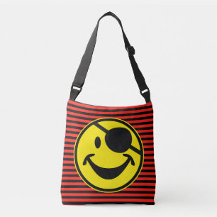 Pirate yellow & black narrow stripes crossbody bag