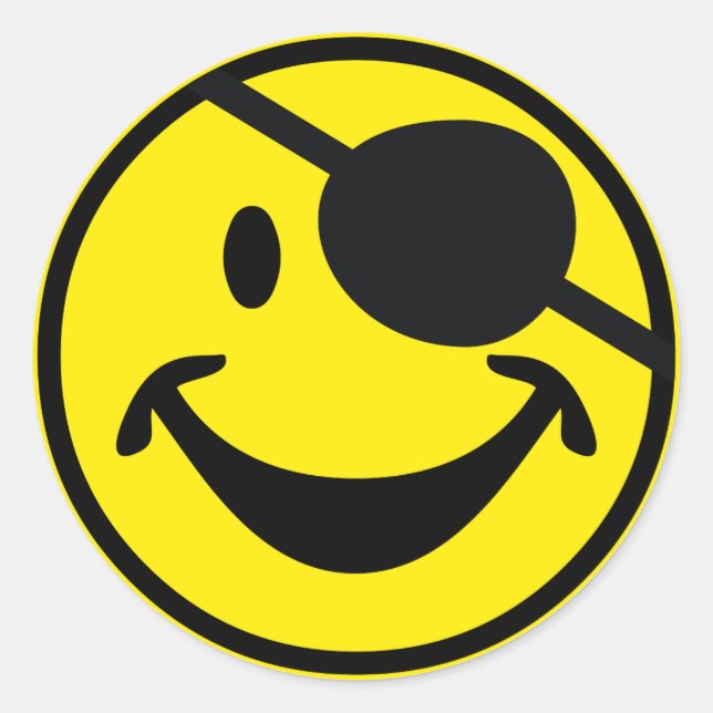 Pirate yellow + your backg. & ideas classic round sticker (Front)