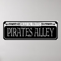 Pirates Alley Metal Sign