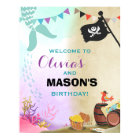 Pirates and Mermaids Birthday Welcome Sign