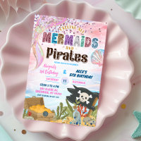 Pirates and Mermaids Joint Birthday invitation