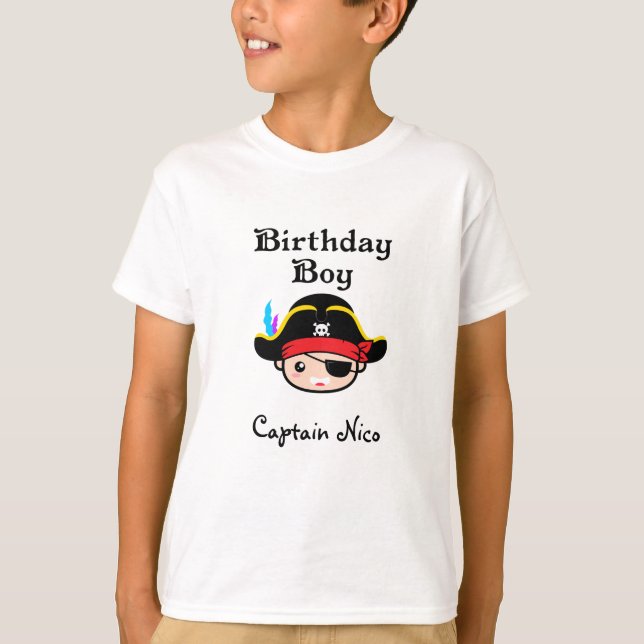 Pirates Birthday Personalised T-Shirt (Front)