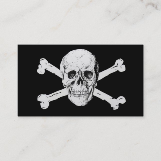 Pirates Black Skull and Crossbones Business Card (Front)
