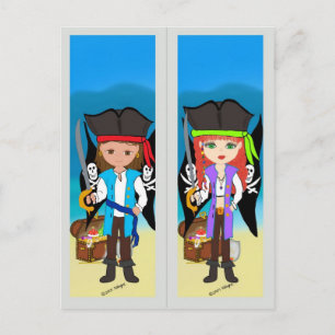 Pirates Bookmark on Postcard