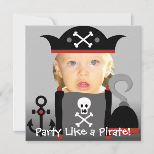 Pirates  Boy Party Like a Pirate Birthday Invites