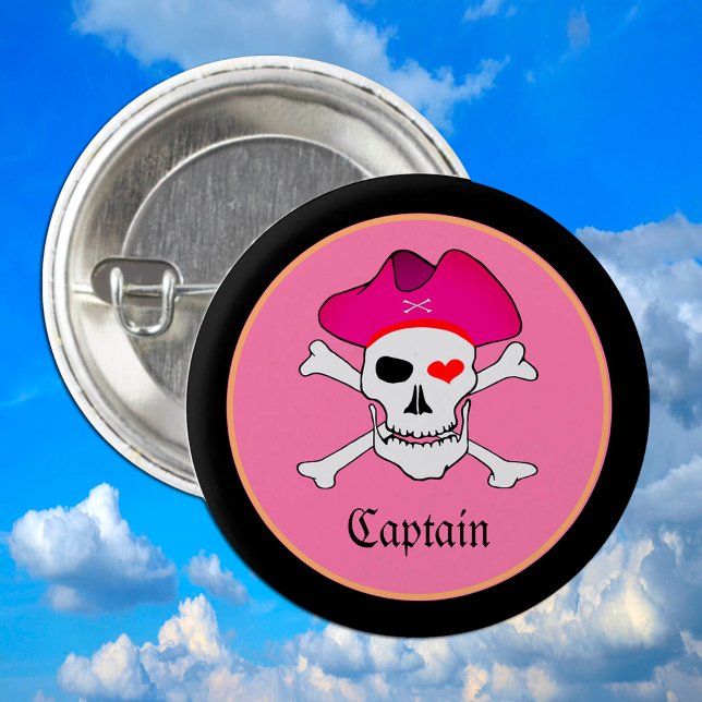 Pirates & Captain "Grace" - Treasure Island /Girls 3 Cm Round Badge (Creator Uploaded)