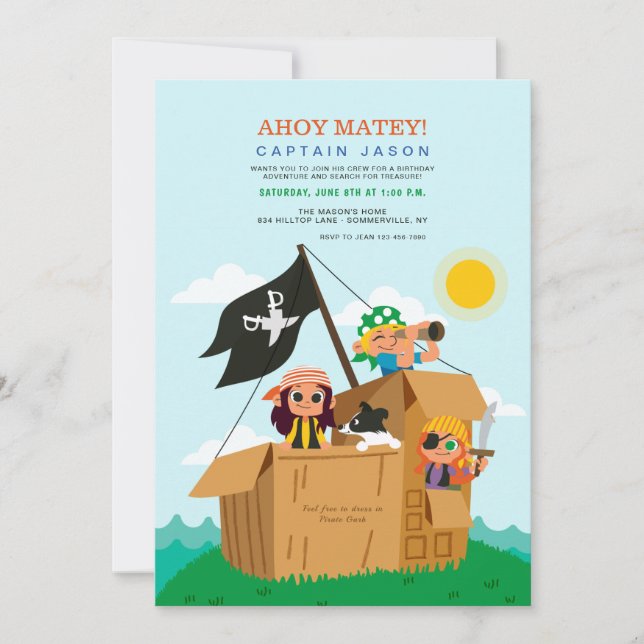 Pirates Child Play Birthday Party Invitation (Front)