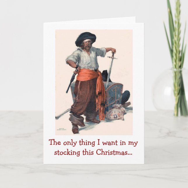 Pirate's Christmas Wish Holiday Card (Front)