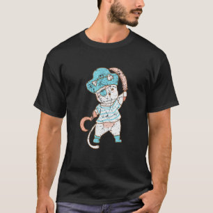 Pirates Costumes Cat Animal Wearing Pirate Men Wom T-Shirt