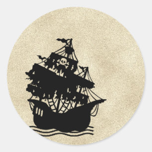 Pirates Cove Halloween Classic Round Sticker