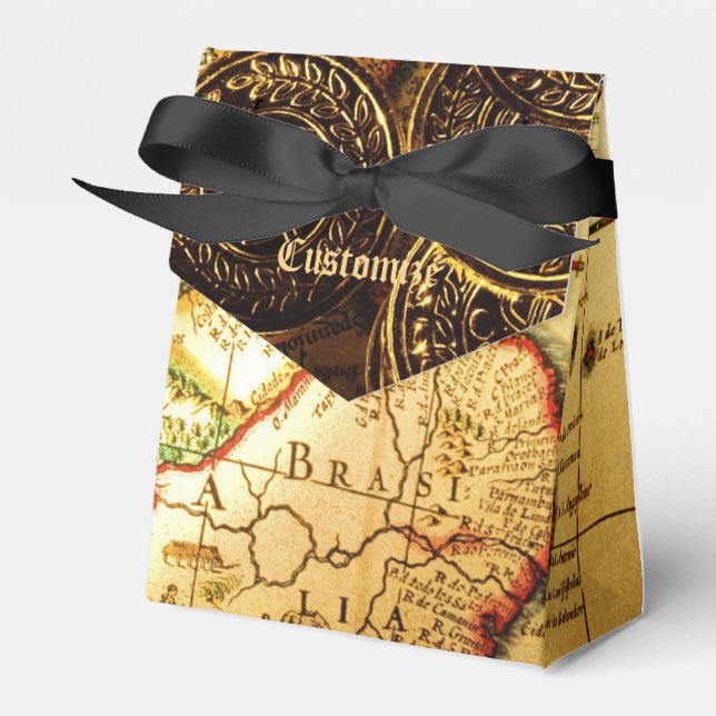 Pirates Gold Treasure Map Tent Favour Box (Front Side)