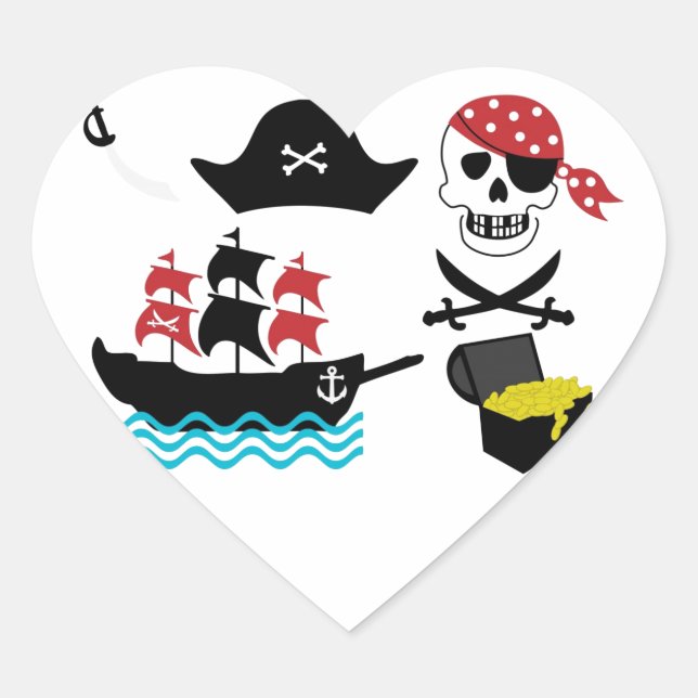Pirates Heart Sticker (Front)