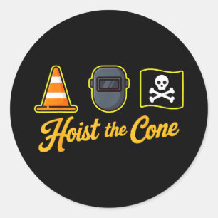 Pirates hoist the cone funny saying baseball for classic round sticker