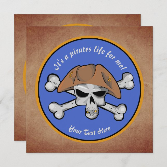 Pirates Life for Me Invitation (Front/Back)