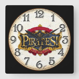 Pirates Live the Life Square Wall Clock