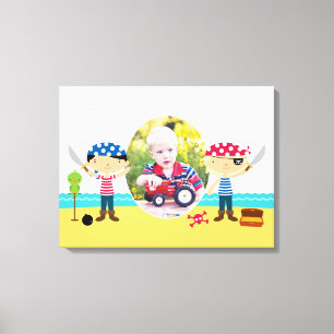 Pirates Photo Cute Boy [24x18 Inches] Canvas Print