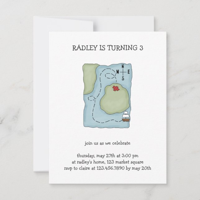 Pirates · Pirate Map Invitation (Front)