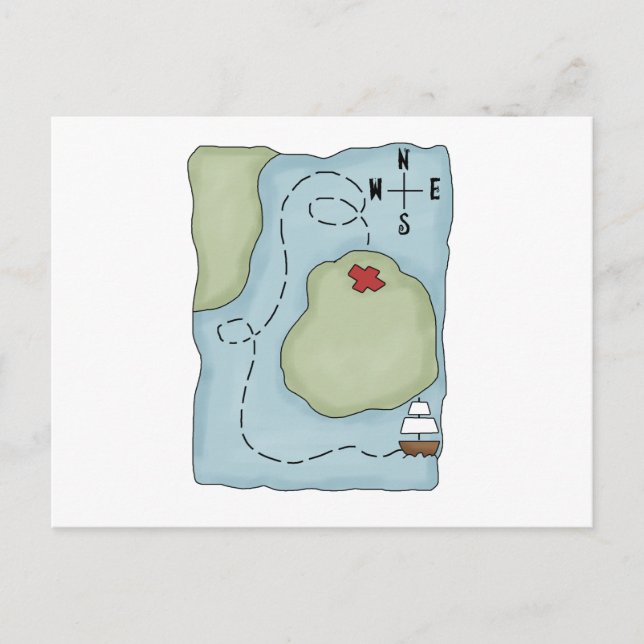 Pirates · Pirate Map Postcard (Front)