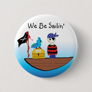 Pirates Ship With Treasure 6 Cm Round Badge