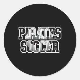 Pirates Soccer Byll School Spirit Game Day Soccer  Classic Round Sticker