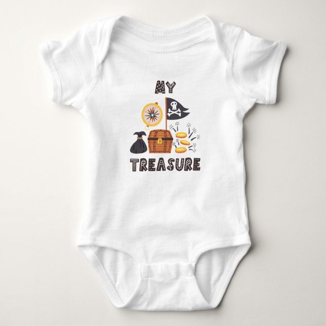 Pirate's Treasure Chest Baby Bodysuit (Front)