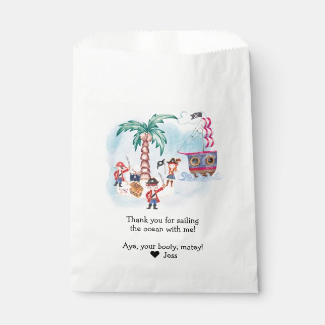 Pirates Treasure Hunt Map Kids Boy Birthday  Favour Bags (Front)